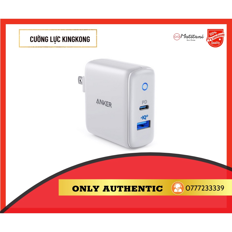 Sạc Anker PowerPort Pd+2 33w , Usb-c PD, PowerIQ2.0 - A2626 ( BH 12 Tháng ) Chính hãng