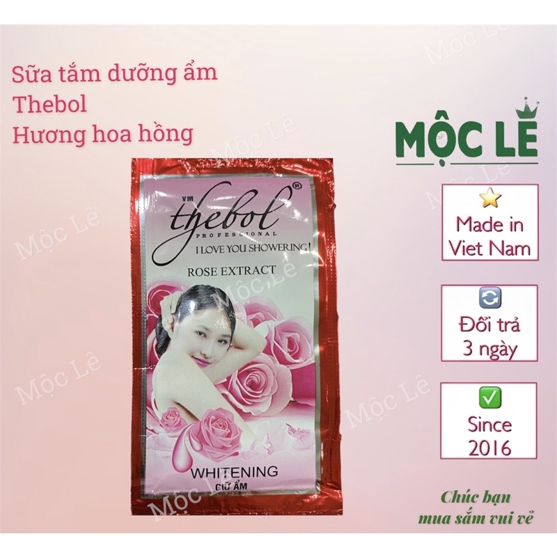 Sữa tắm thebol hương hoa hồng giữ ẩm gói lẻ