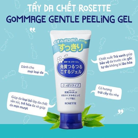 Gel tẩy da chết Rosette cho da dầu (XANH) và da khô (HỒNG)