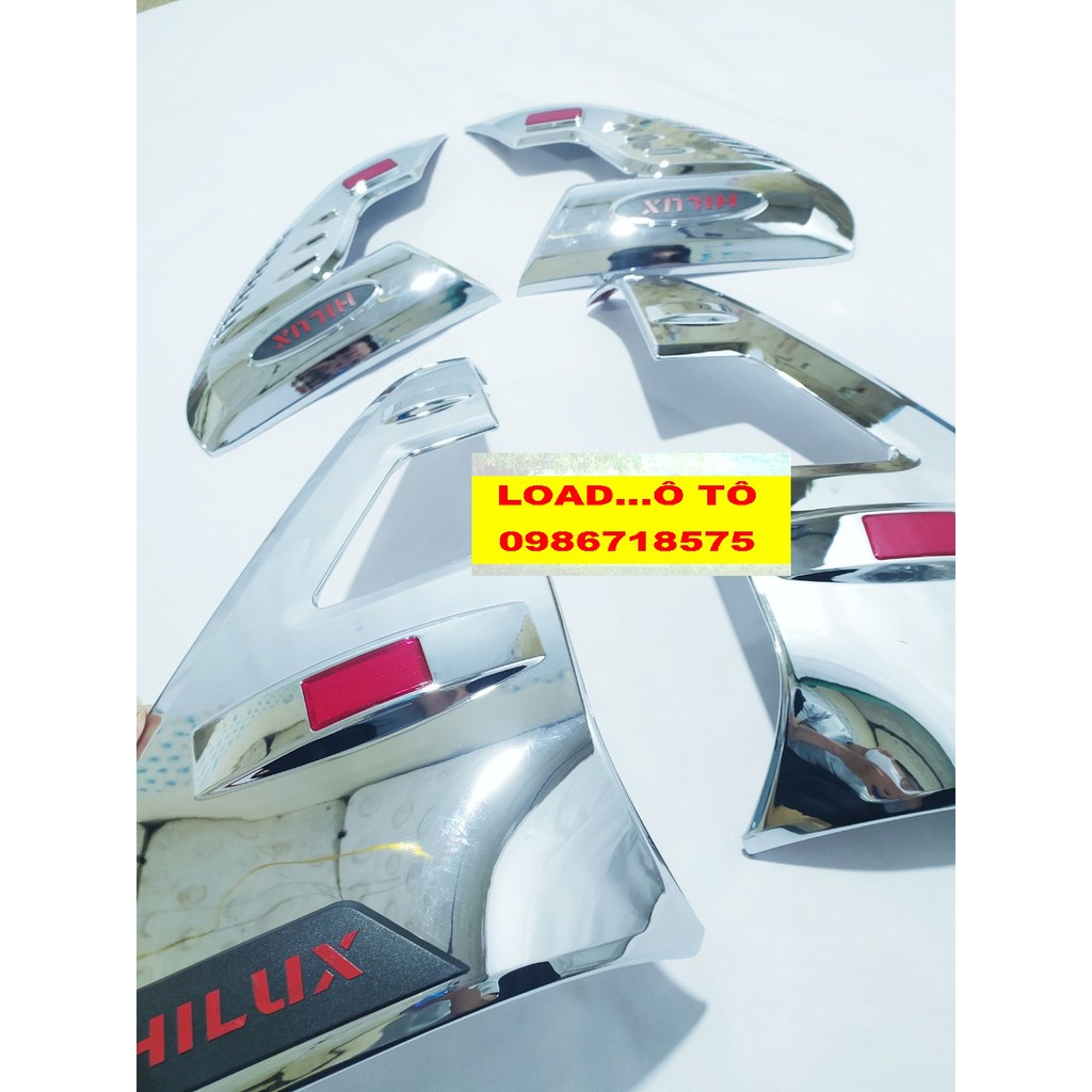 Bộ Ốp Viền Đèn, Tay Hõm, Nắp Xăng Toyota Hilux 2021-2022 Hàng Nhựa ABS Mạ Crom Sáng Bóng