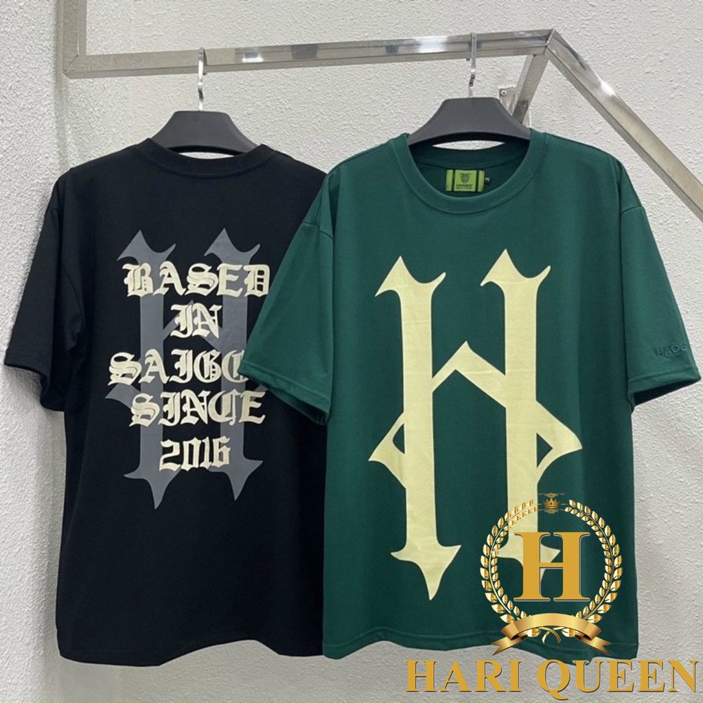 Áo thun tay lỡ Hades 2 màu đen- xanh rêu mẫu hot 2022 HARIQUEEN