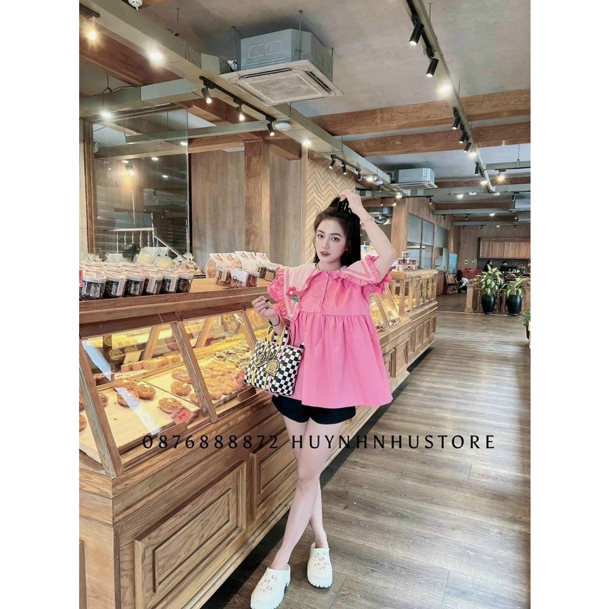 Sét babydoll caro bigsize Quỳnh Anh từ 50kg đến 100kg (M/L/XL/XXL)