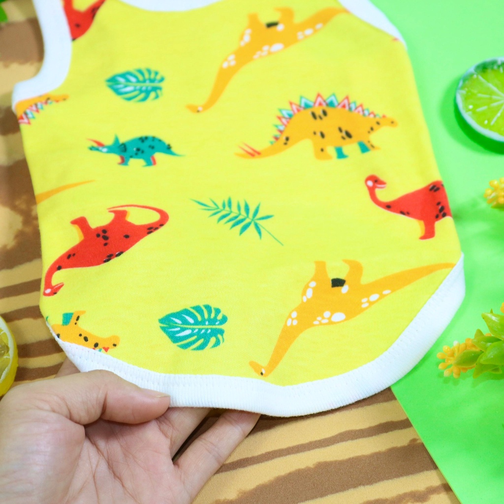 Áo đẹp cho chó 12kg - Áo ba lỗ hoạ tiết khủng long cho chó