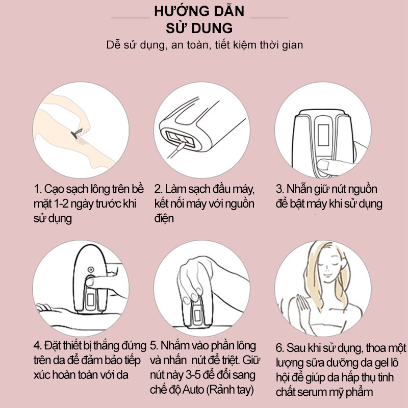 Máy Triệt Lông Vĩnh Viễn Premium, Máy Triệt Lông Cao Cấp rẻ, Trẻ Hóa Da Sạch Bóng Lông , Vô Hạn Xung Bảo hành 12T