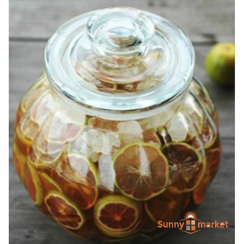 Hũ lọ Thủy Tinh Trái Bí Đựng Thực Phẩm gia vị 1900ml Hũ đựng gia vị thực phẩm khô
