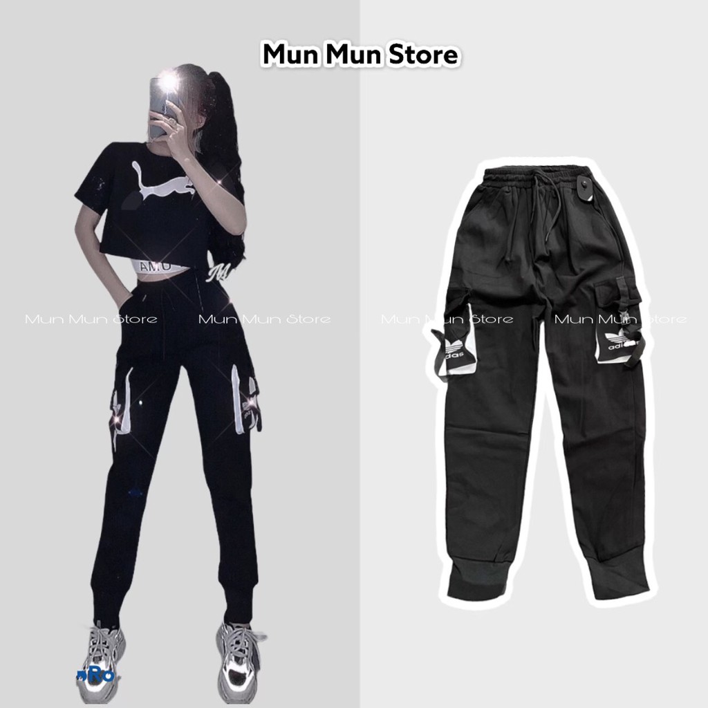 Quần jogger nữ [𝐅𝐫𝐞𝐞 𝐒𝐡𝐢𝐩] MunMunStore quần dài jogger ống vừa phối bo gấu Ulzzang (ảnh + video thật)