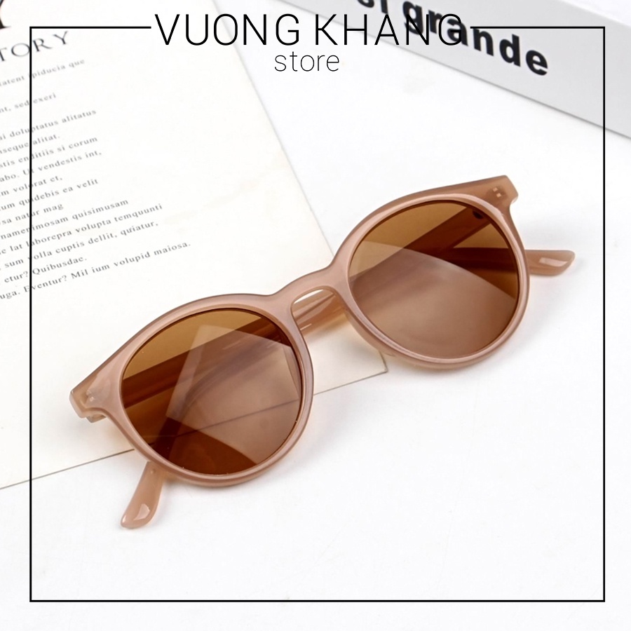 Kính Râm Nữ ⚡SIÊU RẺ⚡ Kính Mát Nữ Ulzzang Chống Tia UV Gọng Tròn Kiểu Dáng Xì Tin VK030