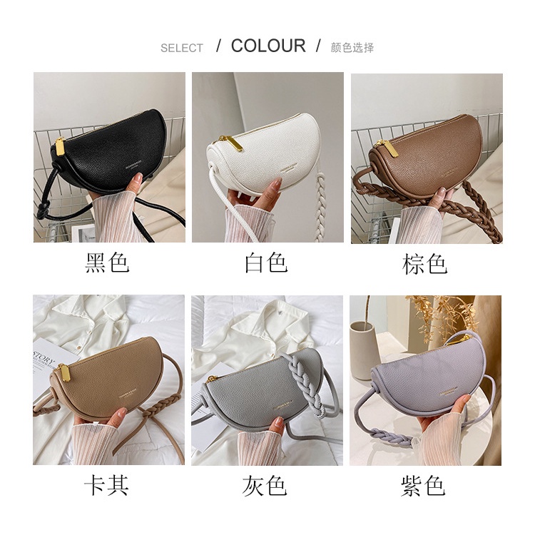 Túi Đeo JASMIN NOIR Chéo Da PU Hình Yên Ngựa Thiết Kế Đơn Giản Cho Nữ