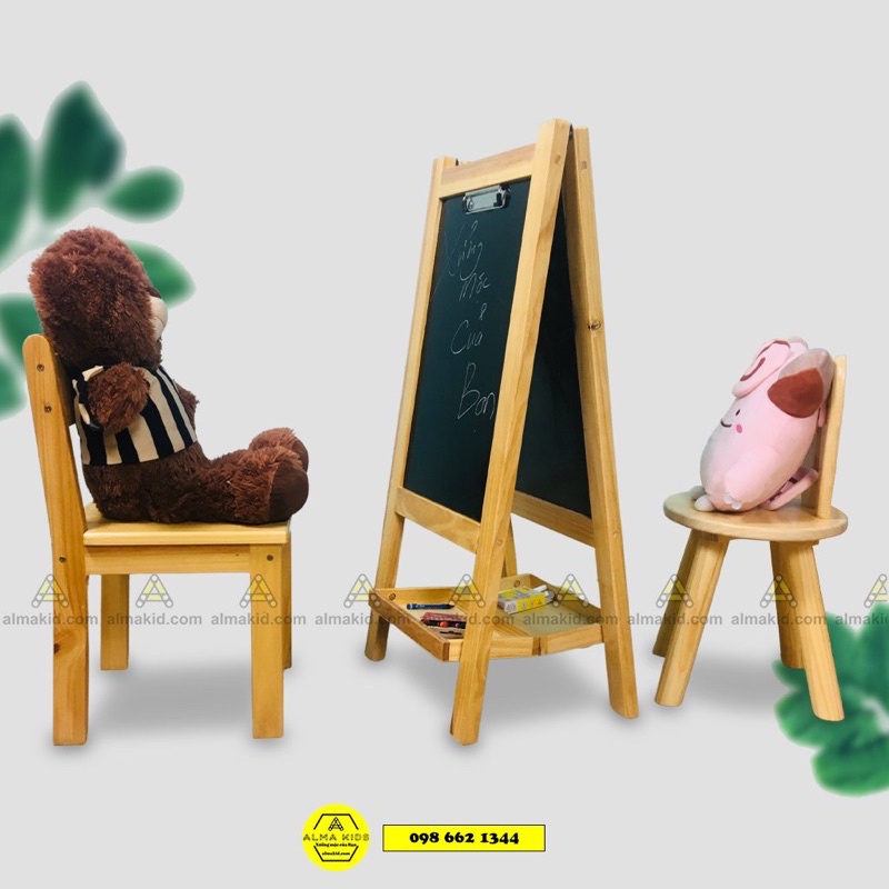 Ghế Gỗ Tự Nhiên Có Tựa Lưng Cho Bé Montessori Ghế Học Sinh