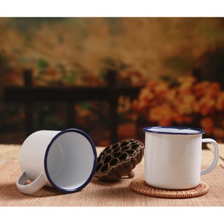 Cốc Uống Trà Cafe Bằng Sắt Tráng Men Phong Cách