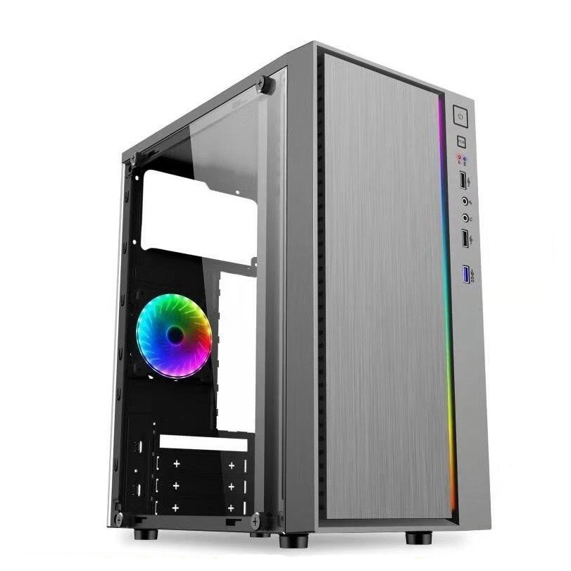 Thùng Máy Tính Case VSP V206 Tích hợp LED RGB Hỗ trợ USB3.0 (mATX) (Chưa Bao Gồm Fan) (KHT)