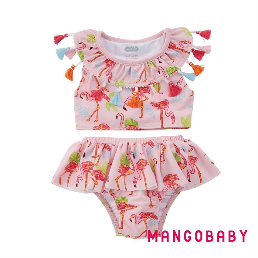 ♬MG♪-Summer Baby Girl Fashion Pink Tassel Bikini Set