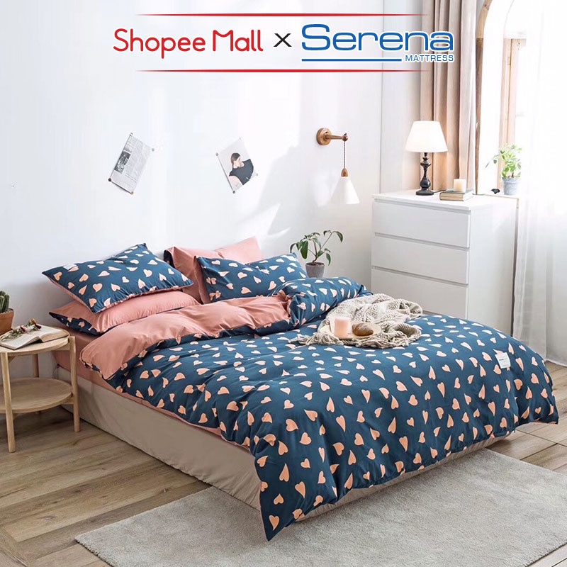 Ra Nệm Trải Giường 5 Món Cotton Tici SERENA Chính Hãng Set Vỏ Chăn Ga Grap Gối Nệm Đệm Trần Bông Trải Phủ Giường Cao Cấp