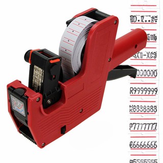 Súng bắn nhãn MX-5500 8 số EOS + 1 ống mực + cuộn nhãn dán trắng với dòng đỏ