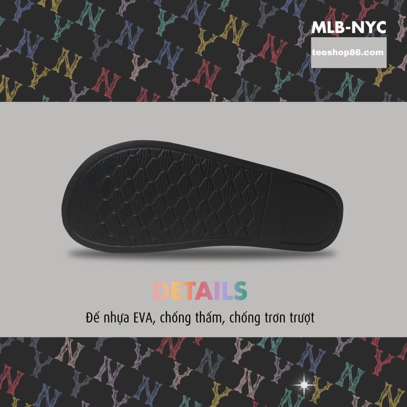 Dép MLB Mound Monogram - Full Đen