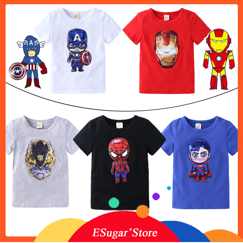 Áo thun in hình siêu anh hùng tích hợp đèn LED thú vị cho bé