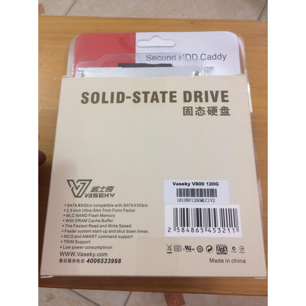[Combo]Ổ cứng SSD 2.5 inch Vaseky V800 120GB và Caddy bay | BigBuy360 - bigbuy360.vn