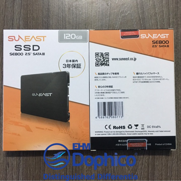 Ổ cứng SSD SunEast 120GB nội địa Nhật Bản – CHÍNH HÃNG – Bảo hành 3 năm – SSD 120GB – Tặng cáp dữ liệu Sata 3.0