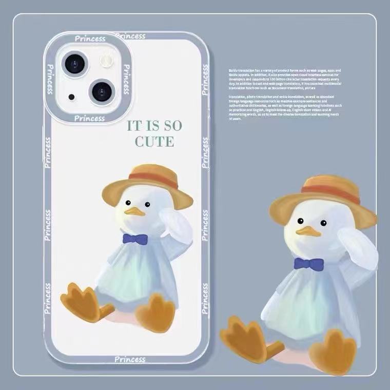 Ốp Điện Thoại Nhựa Cứng In Hình Vịt May Mắn Thời Trang Cho IPhone 13 Pro Max / 12 / 11 / XS / XR / X / 8 / 7 / 6 / 6s / Plus