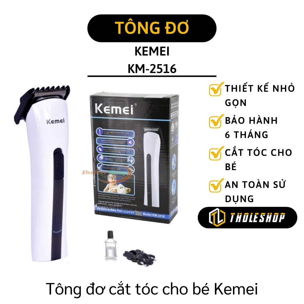 Máy cắt tóc - Tông đơ cắt tóc cho trẻ em người lớn Kemei KM-2516 sạc pin hàng fullbox chính hãng 2731