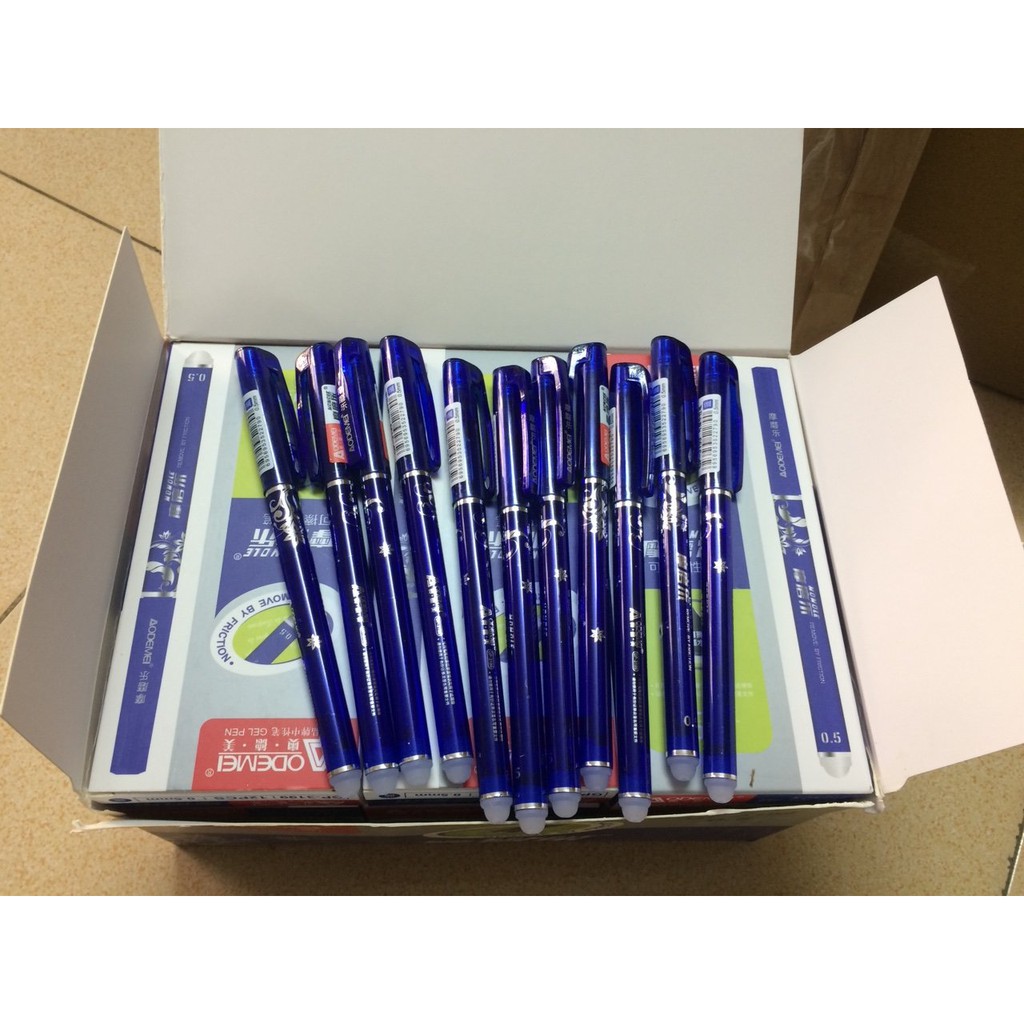 Bộ 12 Cây Bút bi xóa được mực xanh AODEMEI