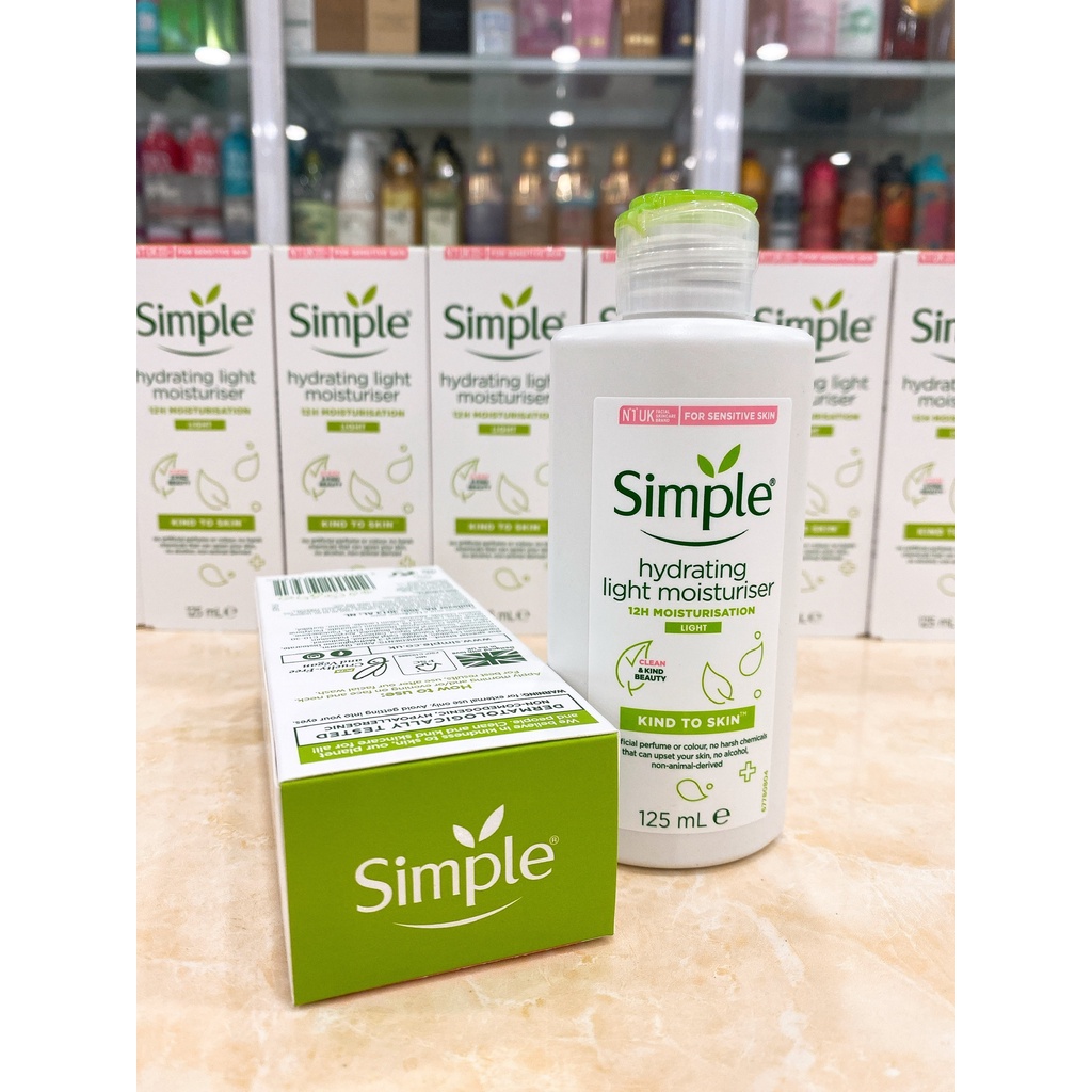 Kem lotion dưỡng da Simple Kind To Skin Hydrating Light Moisturiser và Replenishing Rich Moisturiser 125ml