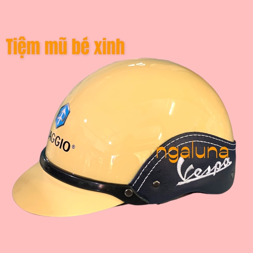 💢 Màu Vàng 💢 Mũ Bảo Hiểm nửa đầu Vespa PiAGO - Hàng Chuẩn 🆙