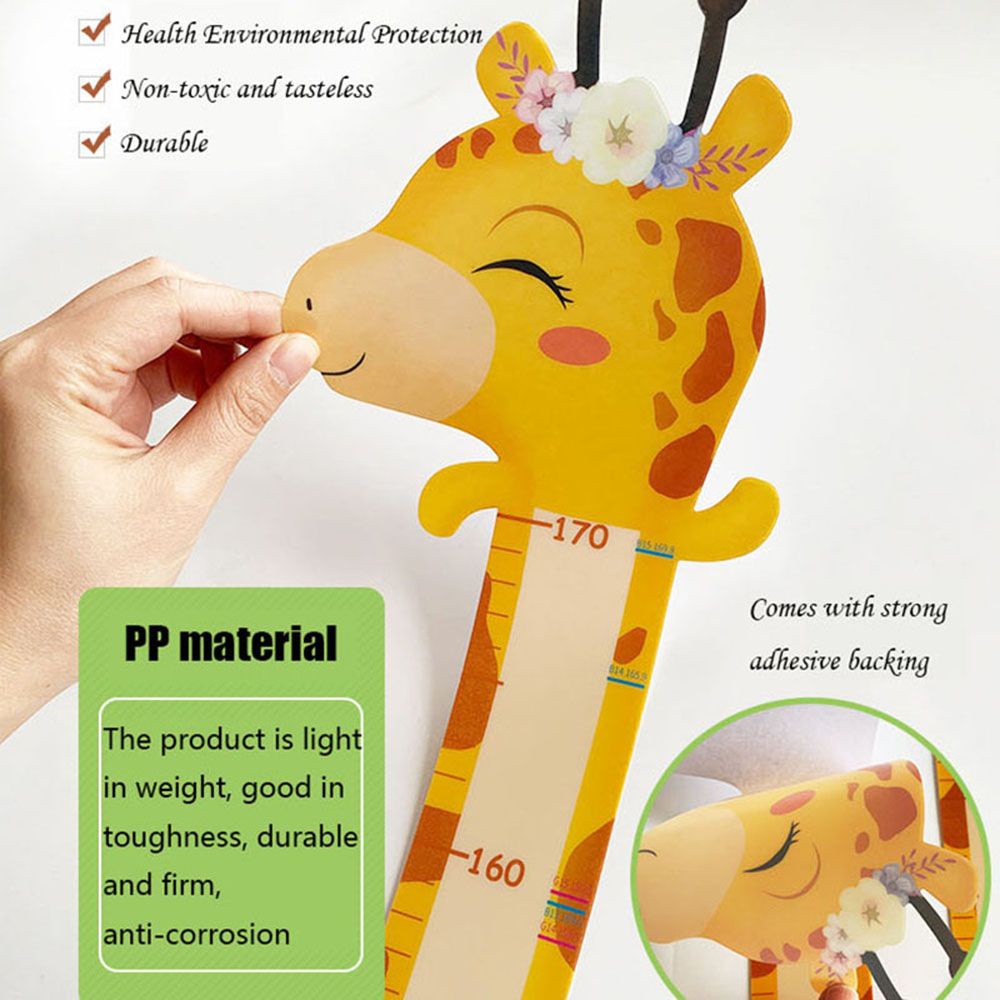 Thước Đo Chiều Cao Dán Tường Tự Dính Hình Hươu Cao Cổ Khủng Long Hoạt Hình Dễ Thương Chống Nước Có Thể Tháo Gỡ Trang Trí Nhà Cửa