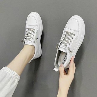 Giày sneaker trắng độn đế buộc dây-Bunny Shoes