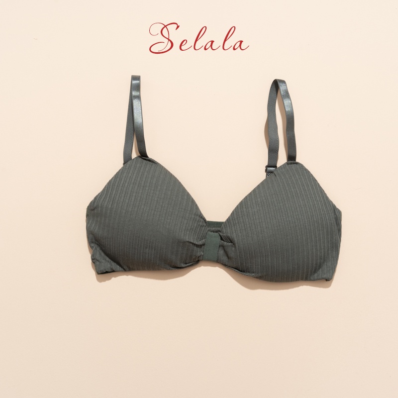 Áo Bra Cotton Selala Không Gọng Đệm Mỏng Thắt Nơ 2 Dây BR04