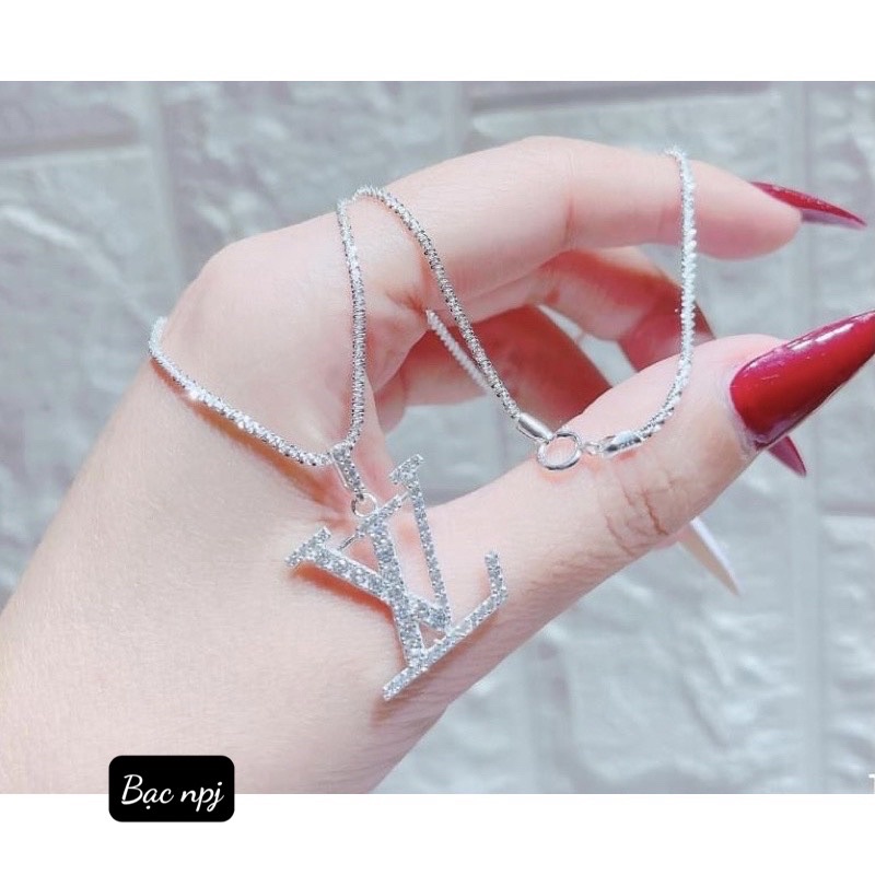 Dây chuyền Xù mặt LV ⚡️ SIEU HOT ⚡️ , Vòng cổ nữ Bạc Ta- Bạc Npj