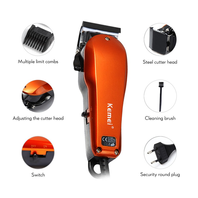 Tông Đơ Kemei KM-9012 Cao Cấp Mạnh Mẽ Có Thể Điều Chỉnh Đầu Lưỡi Dao Chuyên Dụng