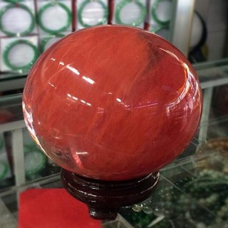 QUẢ CẦU ĐA NÚI LỬA ĐỎ ĐƯỜNG KÍNH 8CM - TẶNG KÈM CHÂN ĐẾ