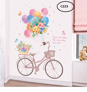 Decal hàn quốc xe đạp bóng bay