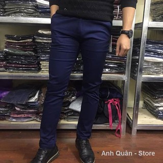 Quần Kaki Nam Hàn Quốc Chất Co Dãn Nhẹ Màu Xanh Đen !!!