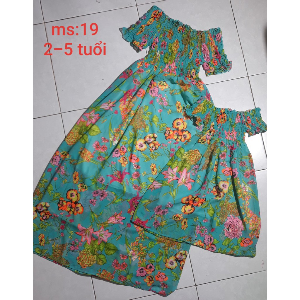 Set đầm maxi Mẹ & Bé [trên 40 hoa]