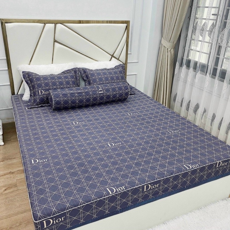 Bộ Ga Chun Trần Cotton Hàn Quốc Trần Bông Kèm 2 Vỏ Gối m6 m8 2m2 nhiều mẫu