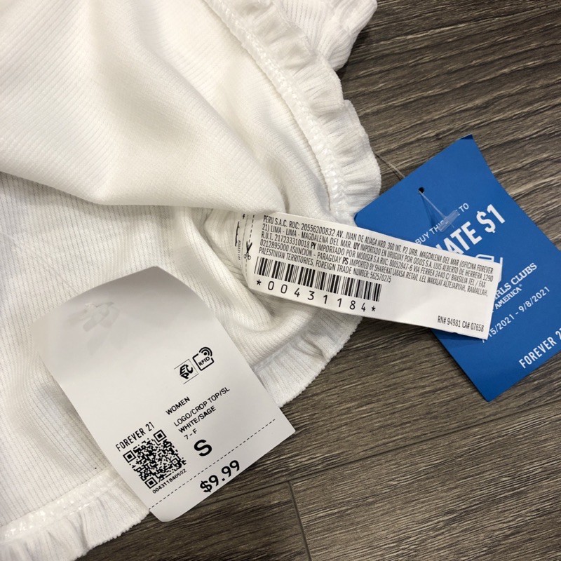 Áo Croptop Thêu Phối Bèo F.21 VNXK