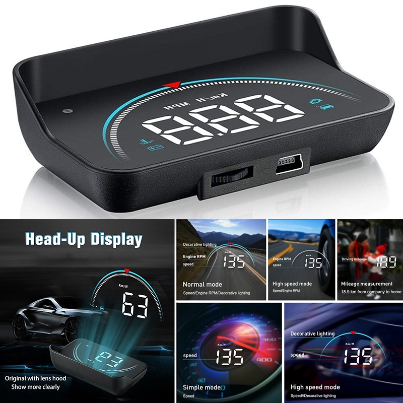 M8 Car HUD Head-up Display OBD2 II Overspeed Warning System Speed Projector