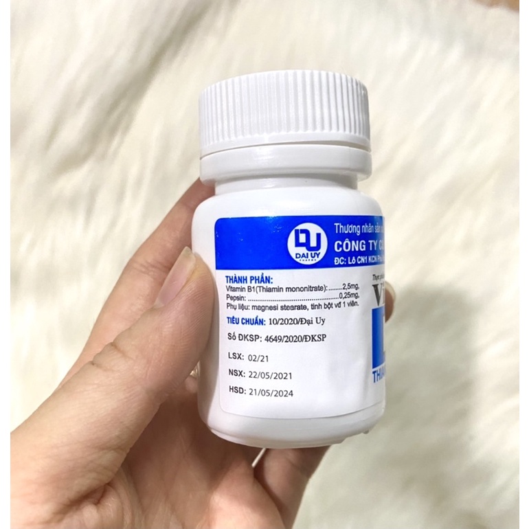 VISTAMIN B1 lọ 300 viên - Bổ sung vitamin B1, cải thiện tình trạng thiếu vitamin nhóm B cho cơ thể