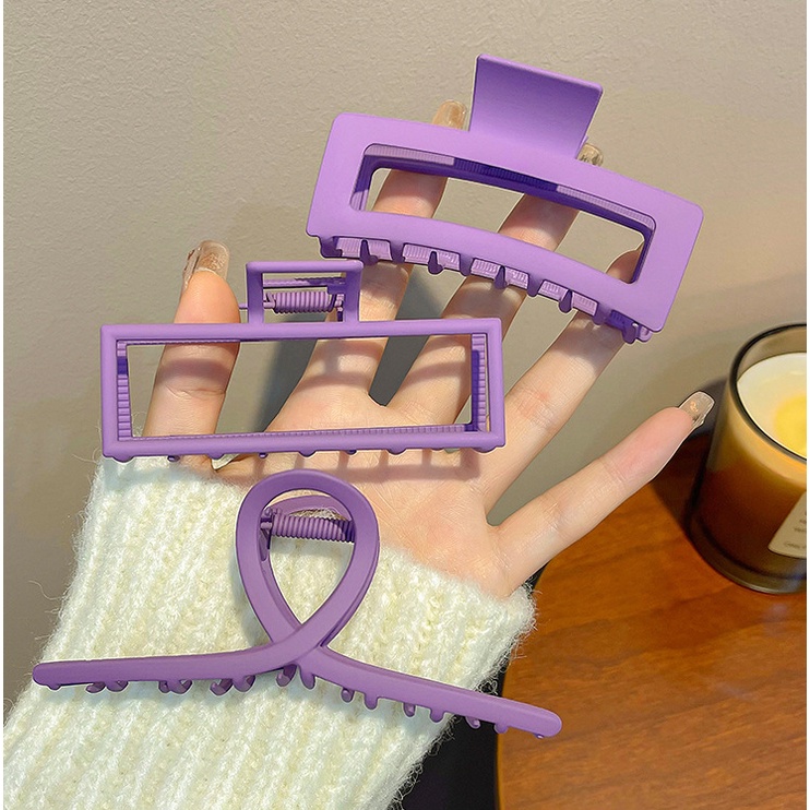 Cặp búi tóc kim loại màu Tím lì thời trang Hàn Quốc độc đáo búi kiểu dáng thanh lịch mẫu càng cua vây cá đẹp rẻ