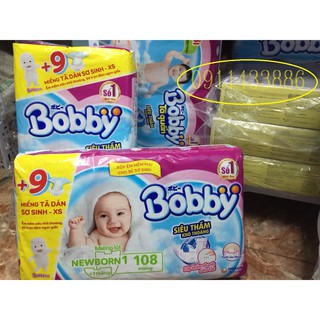 Tã Bobby miếng lót Newborn 1- 108 miếng dành cho trẻ sơ sinh - Bảo Thanh shop