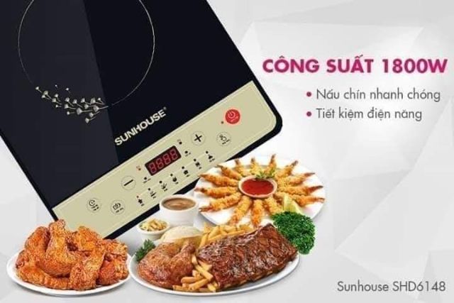 Bếp từ Sunhouse SHD 6150 Tặng kèm 1 nồi từ theo bếp