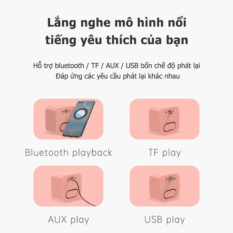Loa Bluetooth 5.0 Mini BASIKE Âm Thanh Cực Hỗ Trợ Nghe Nhạc Bằng Thẻ Nhớ TF & USB