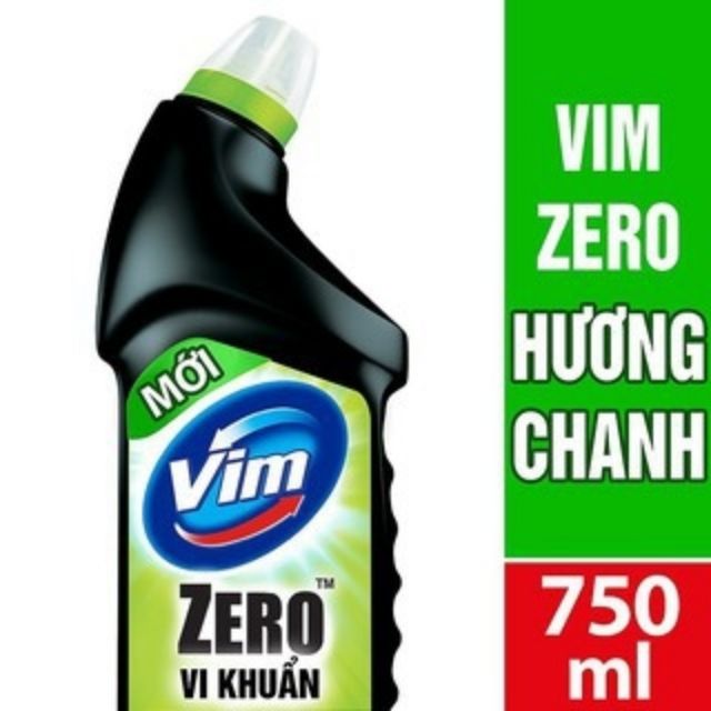 Dung dịch vệ sinh nhà tắm bồn cầu VIM Zero hương chanh Xanh Chai 750ml