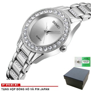 Đồng Hồ Nữ Skmei 1262 Dây Thép Không Gỉ Đính Đá (Có 2 Màu Lựa Chọn)