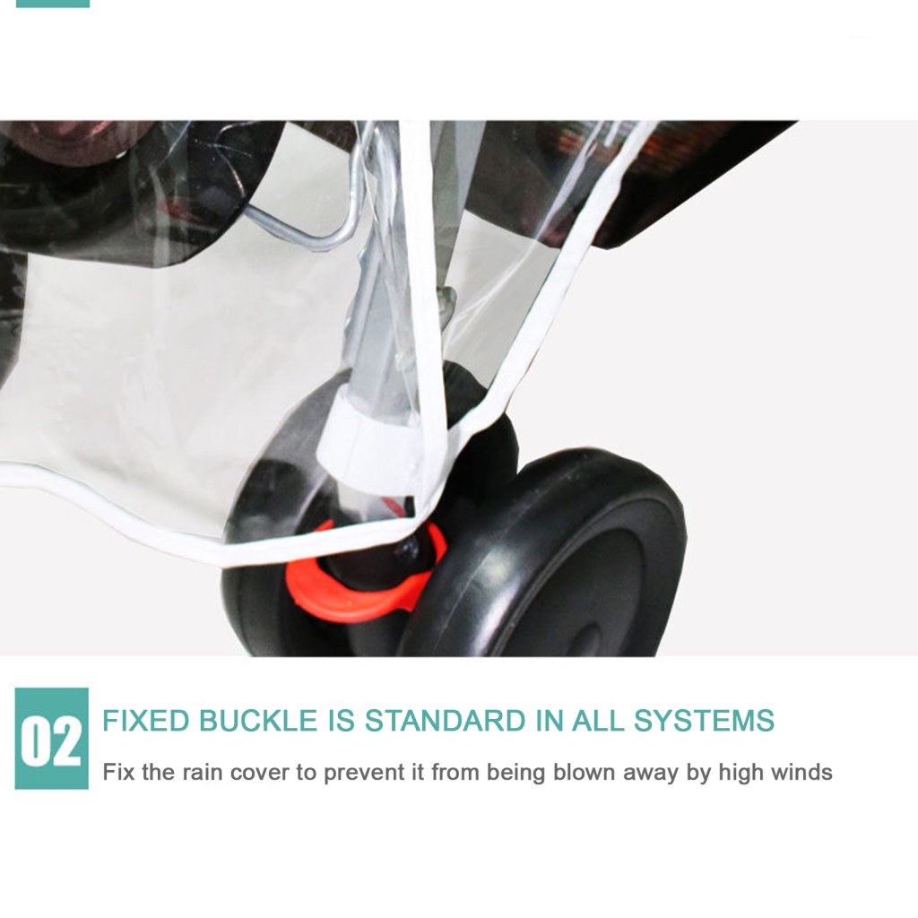 Tấm Chắn Mưa Bằng PVC Trong Suốt Hai Cửa Mở Chống Nước Thông Dụng Kích Thước 82X94X89Cm Cho Xe Đẩy Em Bé