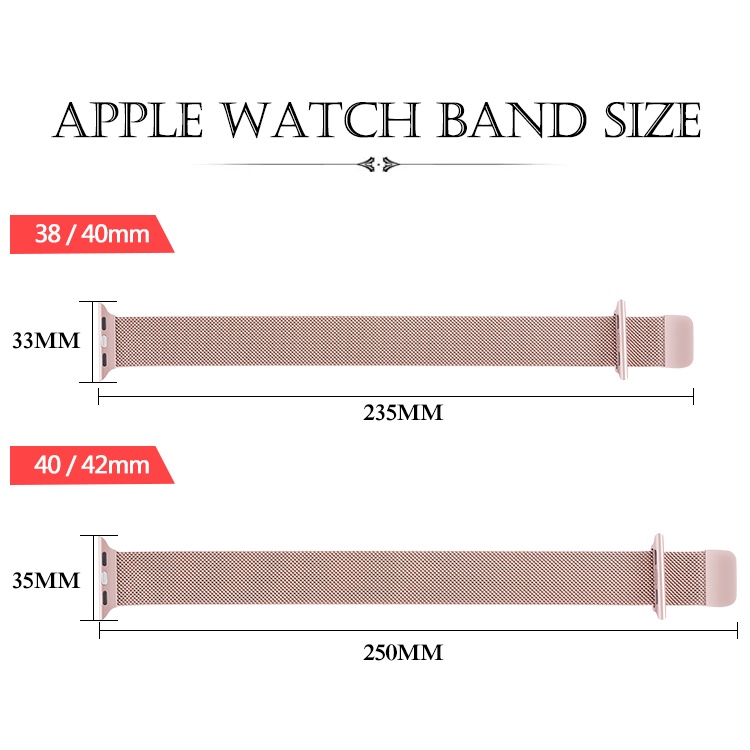 Dây Thép Milanese Loop Apple Watch Series 7/6/5/SE/4/3/2/1 Size 38-40-41-42-44-45