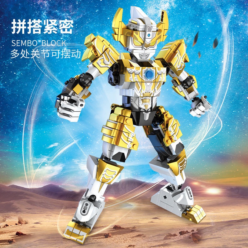 Senbao Khối xây dựng lắp ráp Anh hùng vũ trụ Taiga Ultraman mô hình lắp ráp Cậu bé hoạt hình đồ chơi chiến đấu 108654