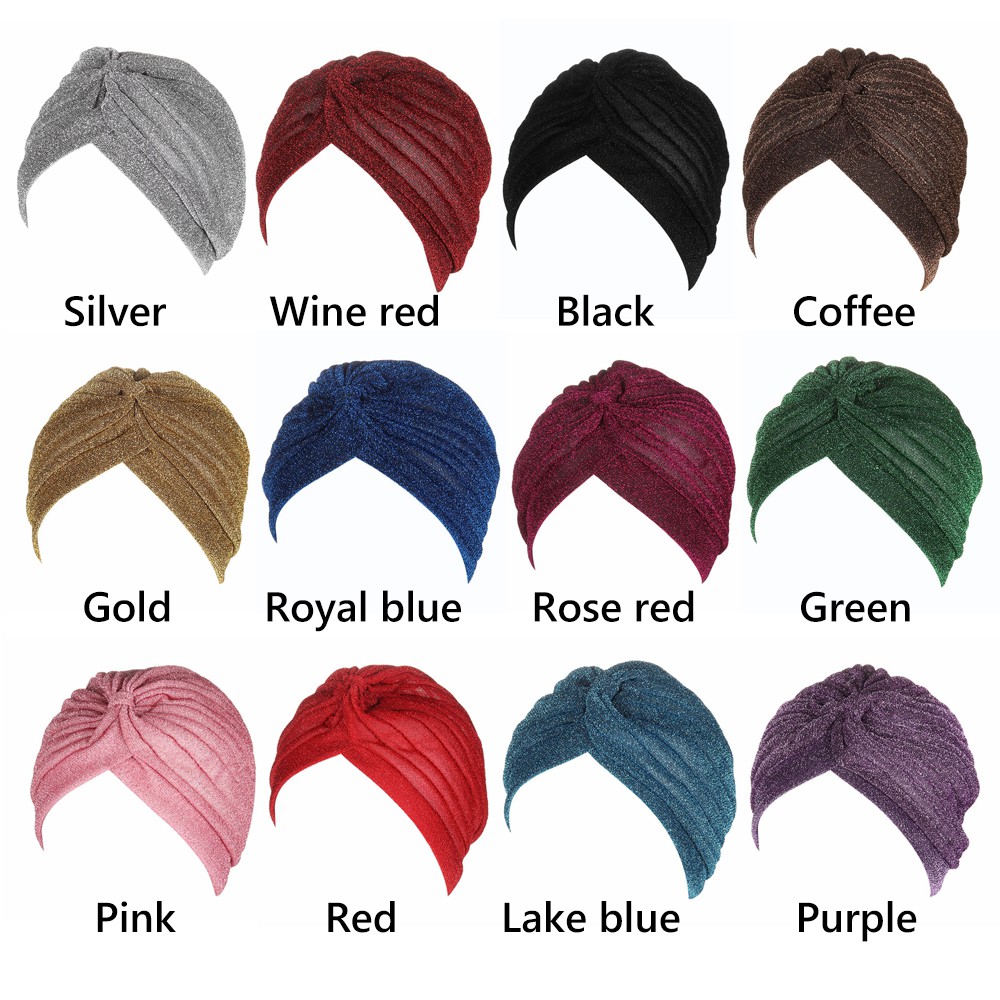 Mũ trùm đầu turban mềm mại đàn hồi chống rụng tóc nhiều màu sắc tùy chọn phong cách hồi giáo dành cho nữ